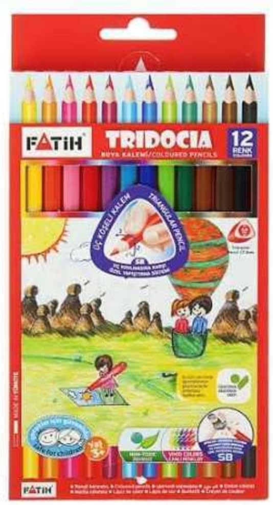 Tridocia Üçgen Rengi Kuru Boya, 12 Renk