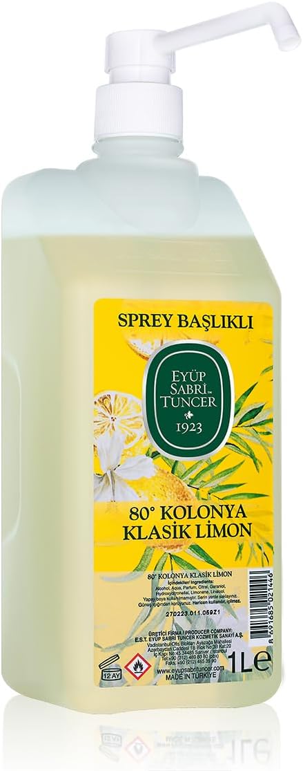 Sprey Başlıklı Klasik Limon Kolonyasi (1 Lt)