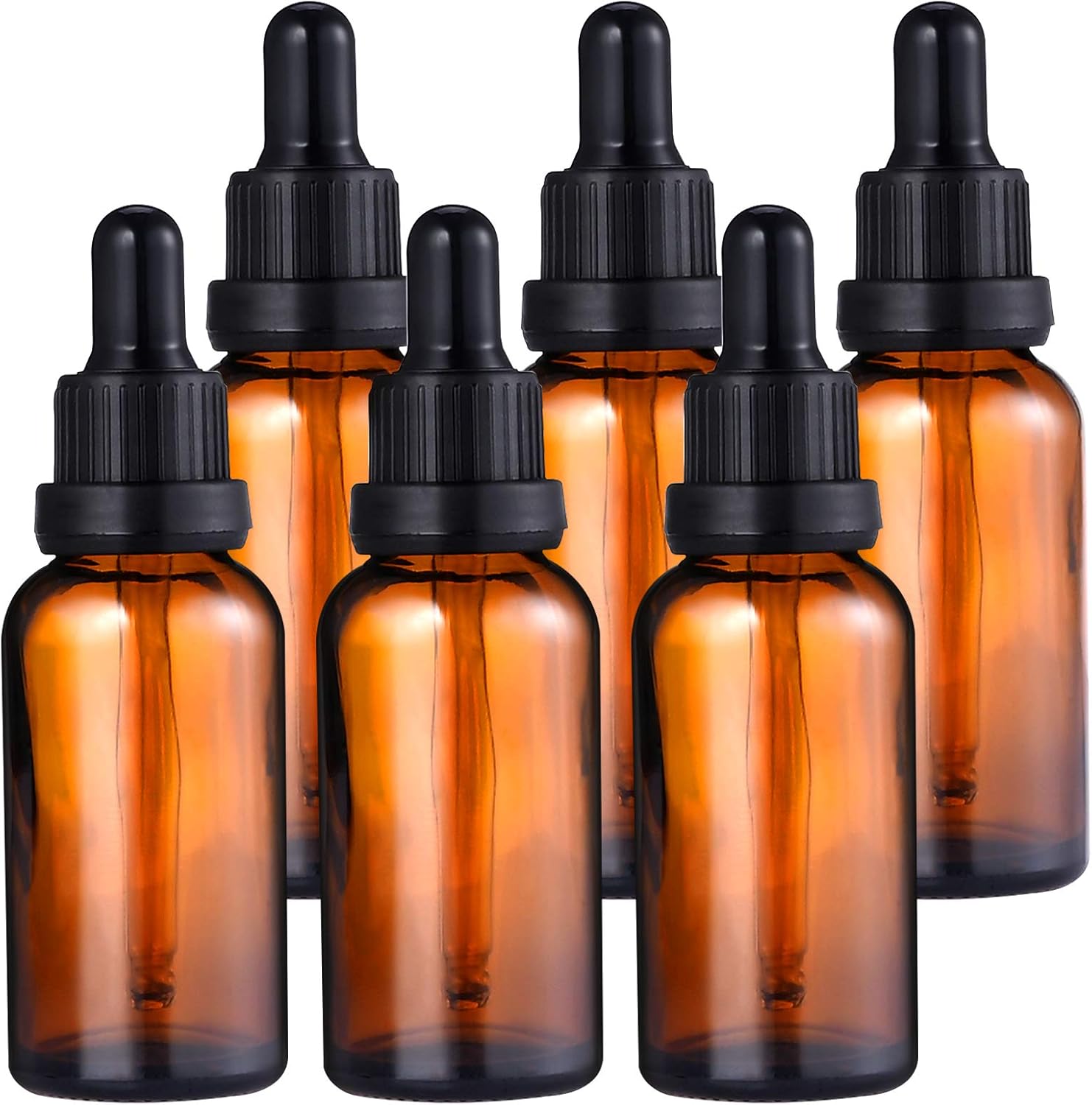 GOLDGE-Goldge 6x30ml pipet şişesi, damlalık kahverengi damlalıklı şişeler parfüm yağları uçucu yağlar sıvı boyalar parfüm yağı örneği