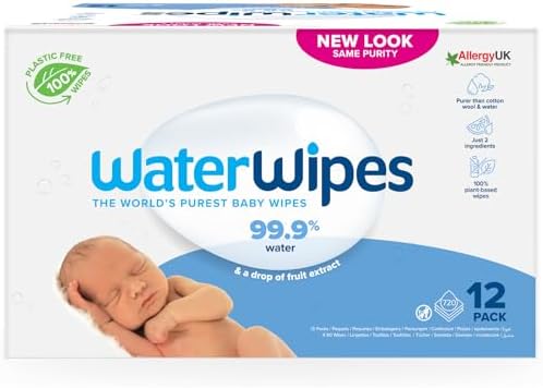 Alternative view of WaterWipes Yeni Doğan & Hassas Ciltler için 720 Yaprak Bebek Islak Mendili (12 x 60 Adet), Bitki Tabanlı