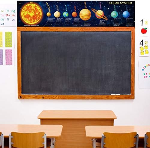 Sumind Güneş sistemi posteri bilim afişi büyük pedagojik çocuklar uzay afişi poster arka plan sınıf gezegen posteri çocuklar için duvar sanatı dekorasyon, 170,9 x 15,7 cm