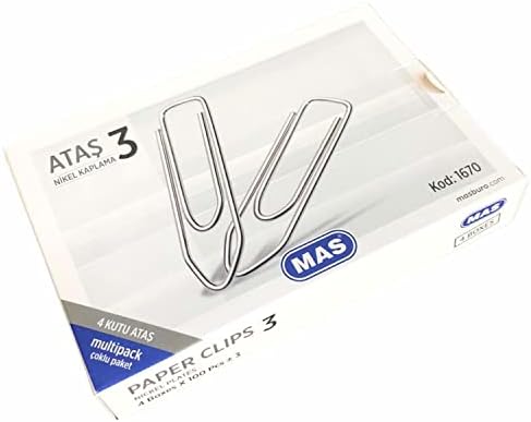MAS Multipack Ataş No:3 Nikel Kaplı 100 Adet 4 Paket