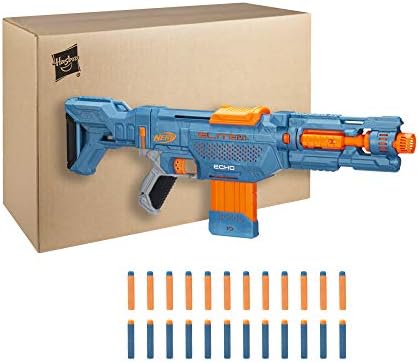 NERF 2.0 Echo CS-10 Blaster - 24 Resmi Dart, 10 Dart Klipsi, Çıkarılabilir Stok ve Barrel Uzatma, 5 Taktik Ray