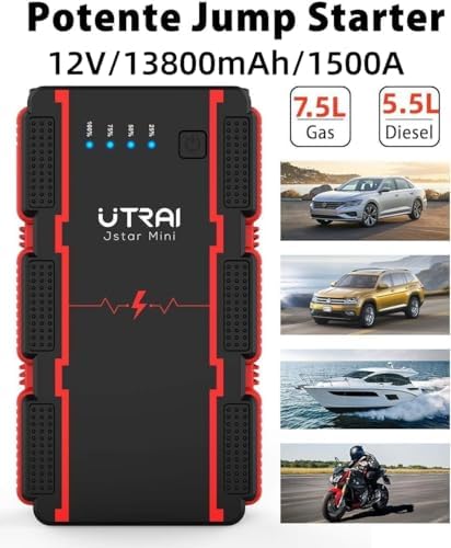 UTRAI Jstar Mini 13000mAh 1000A Jump Starter Taşınabilir Akü Takviye Cihazı (Powerbank + Led Lamba)