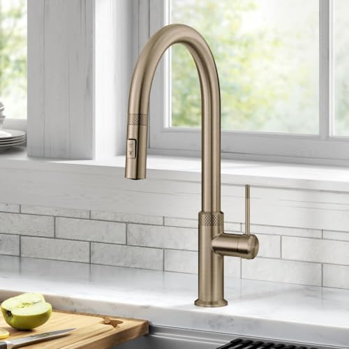 Alternative view of Oletto Yüksek Ark Tek Kolu Pull- Mutfak Lavabo Bataryaları Spot Ücretsiz Paslanmaz Çelik, Mutfak Bataryaları Pull Püskürtücü, KPF-2654BG