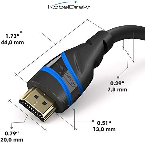 – 10K & 8K HDMI Kablosu, HDMI 2.1 b – 2m, 0,5-5m arası mevcut – Sertifikalı, Almanya’da geliştirilmiş (Ultra Yüksek Hız Kablosu PC, PS5, Xbox, Monitör ve TV için – siyah-mavi)