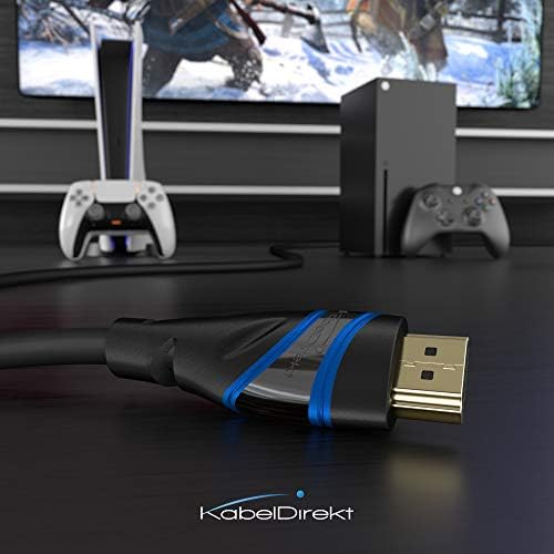 Alternative view of – 10K & 8K HDMI Kablosu, HDMI 2.1 b – 2m, 0,5-5m arası mevcut – Sertifikalı, Almanya’da geliştirilmiş (Ultra Yüksek Hız Kablosu PC, PS5, Xbox, Monitör ve TV için – siyah-mavi)