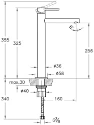 Alternative view of Origin A42558 Çanak Large Lavabo Bataryası, Krom
