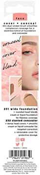 Techniques Cover & Conceal Çift Uçlu Makyaj Fırçası, Kusursuz Fondöten Kapsamı, Lekeleri ve Kusurları Pürüzsüzleştiren ve Kaplayan 2'si 1 Arada Fırça, Karıştırma ve Parlatma Fırçası, 1 Adet