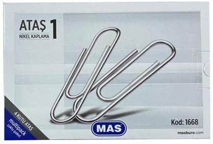 MAS Multipack Ataş No:1 Nikel Kaplı 4 Paket