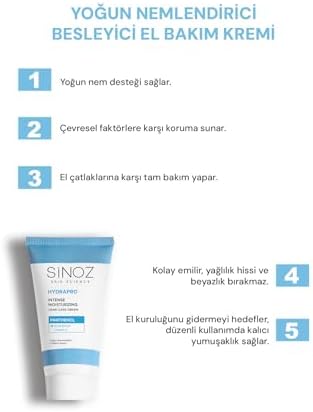 Alternative view of Sinoz Hydrapro Vitamin E Panthenol İçeren Yoğun Nemlendirici El Bakım Kremi 50 ml