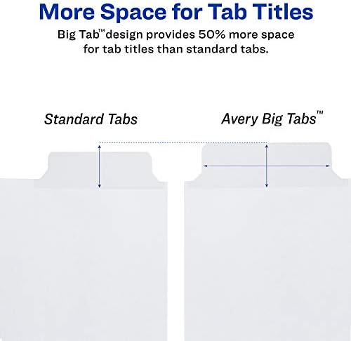 Alternative view of Big Tab 21213 yazı ve söndürme kağıdı ayırıcı yaprakları, altın renkli güçlendirme, 8 kayıt, beyaz, 6 set