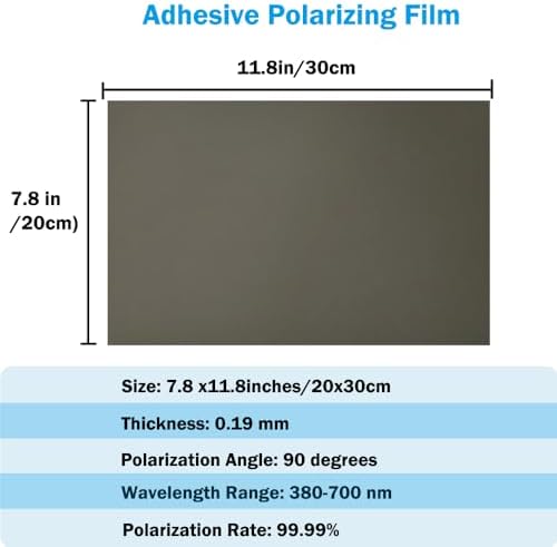Alternative view of RENIAN Polarize folyo, 2 adet, 20 x 30 cm, eğitim fiziği için kendinden yapışkanlı polarizasyon filtresi