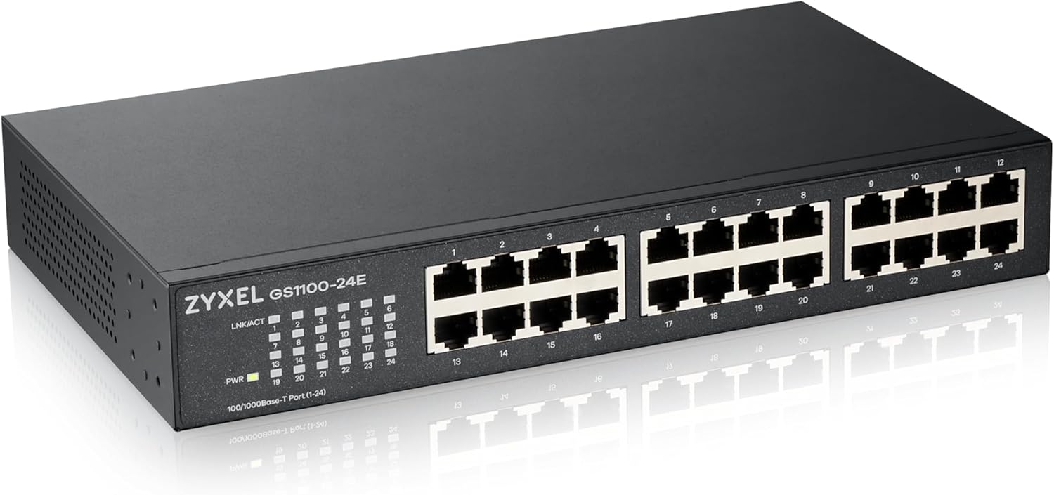 24-Port 10/100/1000 Gigabit Ethernet Unmanaged Switch | Fansız Tasarım [GS1100-24E]