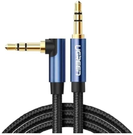 90 Derece L Tipi 3.5 mm Aux Ses Kablosu Mavi 2 Metre