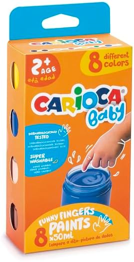 Bebek Parmak Boyasi 8 Renk 8X50 Ml Süper Yikanabilir 2+ Yaş
