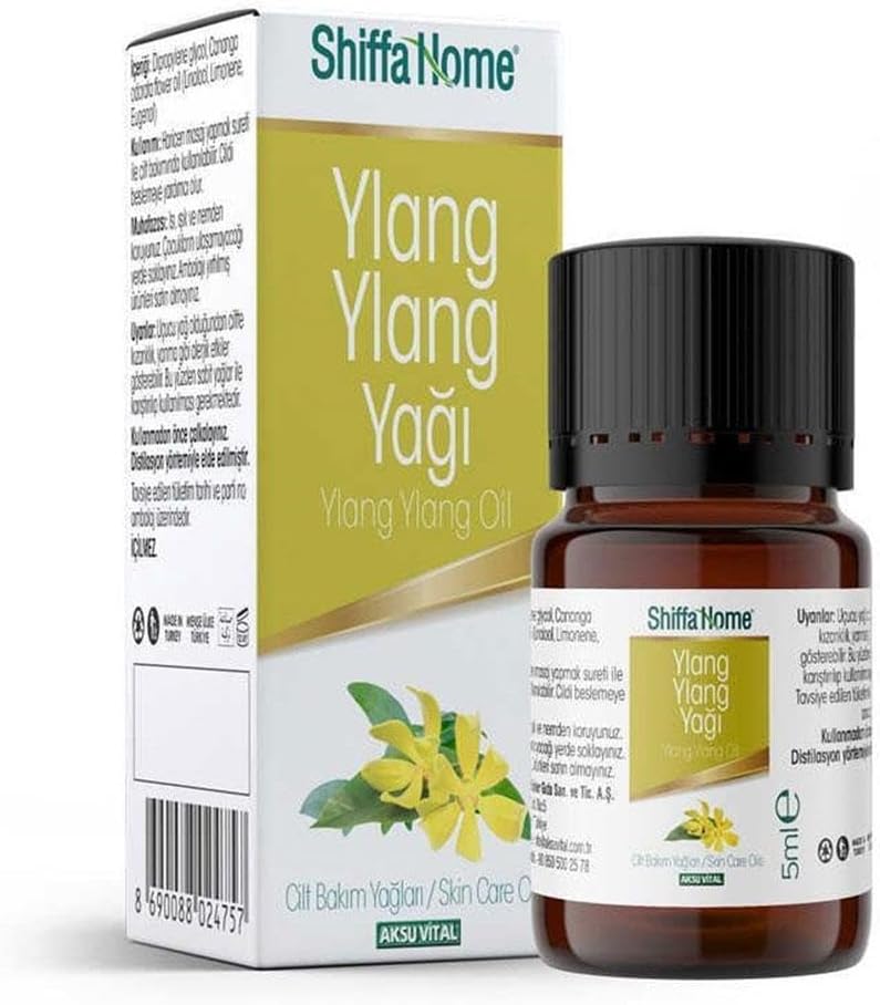 Shiffa Ylang Ylang Yağı 5 Ml | Doğal Uçucu Yağ | Aromaterapi ve Masaj İçin | Güçlü Antiseptik ve Antibakteriyel Özellikler | Saç ve Cilt Bakımı İçin Bitkisel Esans