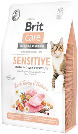 Alternative view of Brit Care Sensitive Healthy Digestion & Delicate Taste, Yetişkin Hassas Kediler İçin, Tahılsız, Hipoalerjenik, Taze Hindi Etli Ve Somonlu Kuru Mama, 2 kg