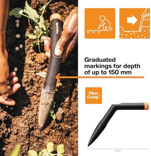 1057080 Sağlam Saksı Çubuğu 26 cm Cam Elyaf Takviyeli Plastik Siyah/Turuncu