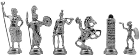Alternative view of Gifthome, Metal Satranç Takımı/Seti; Battal,Yunan,Parlak, Kat.Mermer Desenli Satranç Tahtası