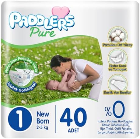 Pure 1 Numara Yenidoğan 2-5 kg Ekonomi Paketi Bebek Bezi (1 x 40 Adet)