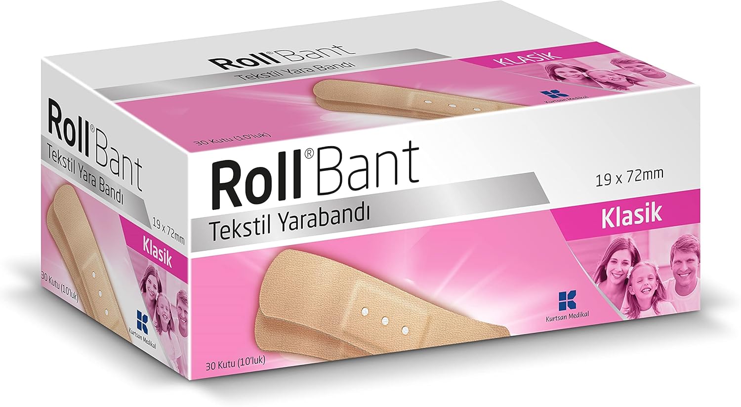Roll Bant Klasik 10luk 30 Kutu Tekstil Yara Bandı