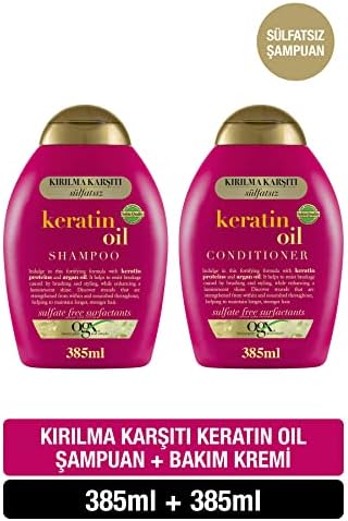 Alternative view of ogx keratin oil kırılma karşıtı sülfatsız 385 ml şampuan + 385 ml saç kremi 2'li set