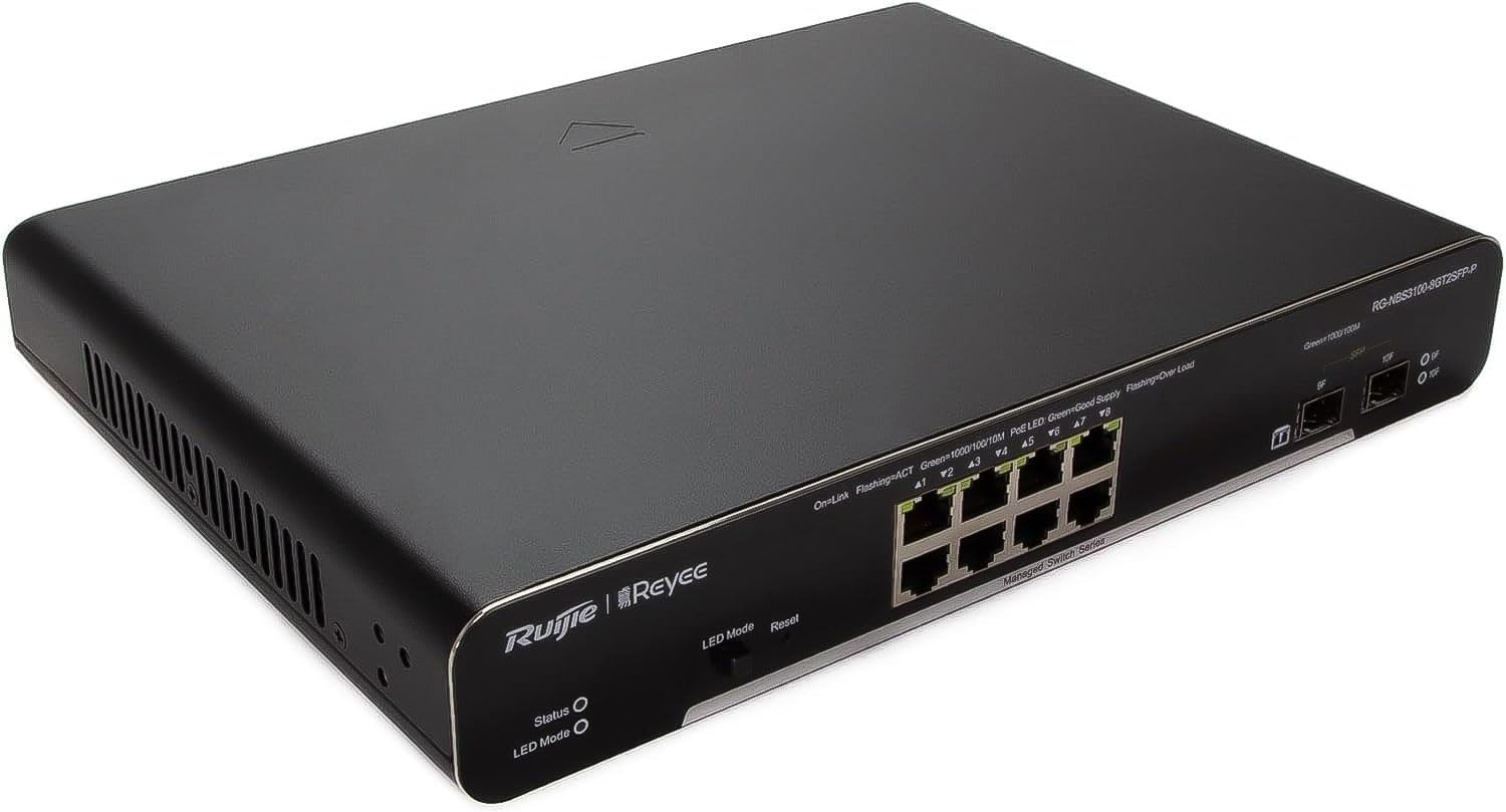 Alternative view of RUIJIE Reyee RG-NBS3100-8GT2SFP-P 8 Port Gigabit Yönetilebilir Switch