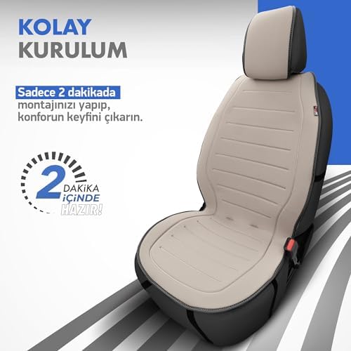 Alternative view of Otom Series Koruyucu Oto Koltuk Minderi (Bej)