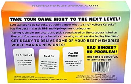 Alternative view of Kulture Karaoke Karoke: Karoke, 2+ oyuncu için size şarkı fikirleri ve eğlenceli kategoriler vermek için bu kartlarla oyununuza veya gecenize yardımcı olun, 14 yaş üstü