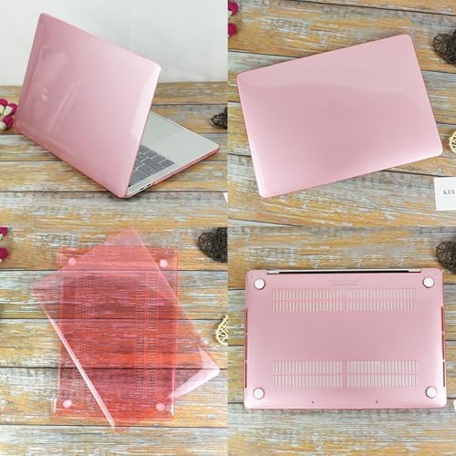 Alternative view of MacBook Air 13 inç Kılıf A1369 A1466 Uyumlu Kristal Parlak Şeffaf Sert Kapak İnce Hafif TPU Hard Shell Koruyucu Darbe Çizik Önleyici Pembe