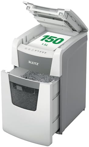 IQ Autofeed mikro kesim kağıt öğütücü, P5, 150 yaprak, 44 l çöp kabı, beyaz, 8014000
