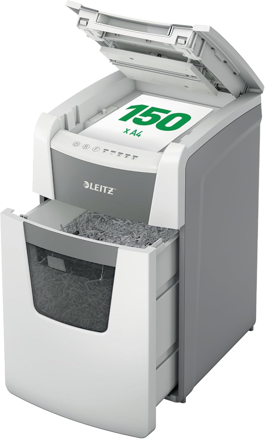 Alternative view of IQ Autofeed mikro kesim kağıt öğütücü, P5, 150 yaprak, 44 l çöp kabı, beyaz, 8014000