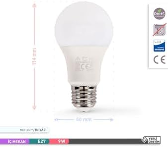 Alternative view of Ack Led Ampül Beyaz 9w 6500k E27 A60 880 Lumen