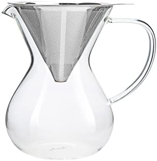 , Cam Kahve Demleme Çelik Süzgeçli 850 ml, Tek Ebat, Çok Renkli