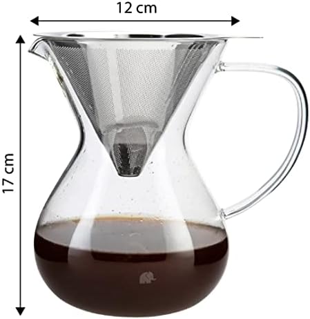 Alternative view of , Cam Kahve Demleme Çelik Süzgeçli 850 ml, Tek Ebat, Çok Renkli