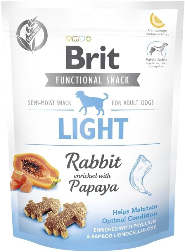 Brit Care Functional Snack, Kilo Kontrolü İçin, Tahılsız, Tavşan Etli Ve Papayalı, Fonksiyonel Yetişkin Köpek Ödülü, 150 g