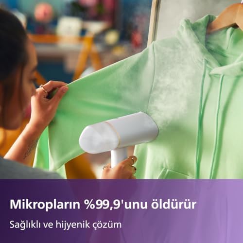 Alternative view of El Tipi Buharlı Ütü 3000 Serisi – Kompakt ve Katlanabilir Tasarım, 30 Saniyede Hazır, 1000W ve 20g/dak Sürekli Buhar, Ütü Masası Gerektirmez, Tüm Kumaşlarda Güvenli (STH3020/10)