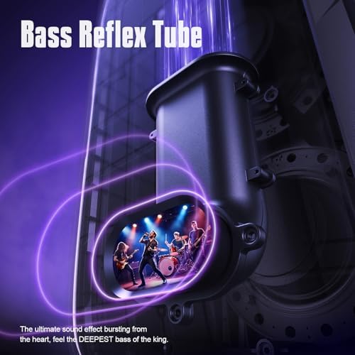 Alternative view of Bluetooth hoparlör, W-KING 80W taşınabilir kablosuz hoparlör kutusu müzik kutusu, güçlü bas, güçlü 105db ses, karışık renkli LED ışıkları, USB çalma, 24 saat çalma süresi