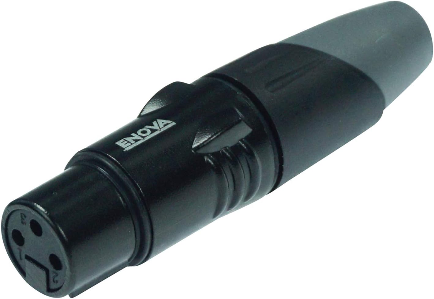 XLR Kablo Konnektörü Dişi 3-Pin Siyah Muhafaza Ve Gri Koruma, Lehim Bağlantı Yuvaları