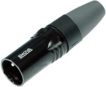 XLR Kablo Konnektörü Erkek 3-Pin Siyah Muhafaza Ve Gri Koruma, Lehim Bağlantı Yuvaları