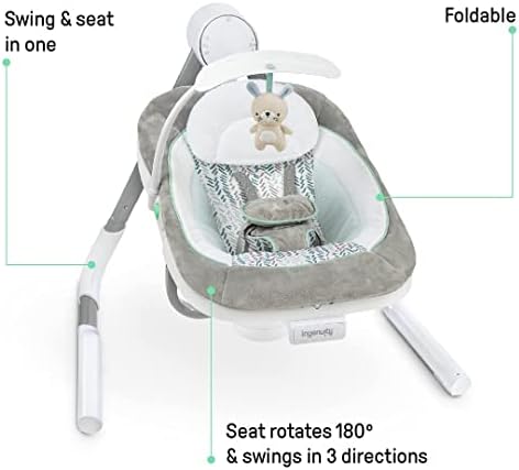 Ingenuity Anyway Sway 5 Vitesli Çok Yönlü Titreşimli Taşınabilir Bebek Salıncağı -, 0-9 Ay
