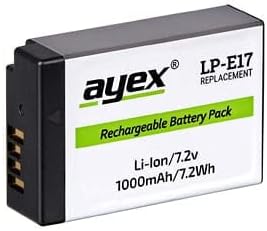 ayex LP-E17 Li-Ion Kamera Bataryası - Örneğin EOS RP 800D 760D 750D 200D 77D M6 için - Güçlü, güvenilir ve uzun ömürlü