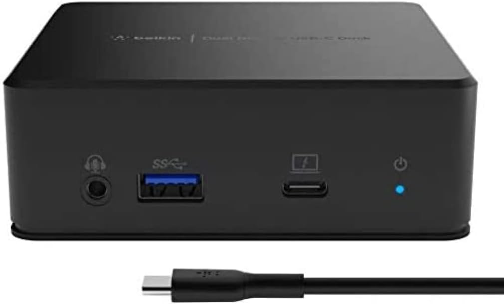 Çift Ekran Bağlantı İstasyonu (85W Güç Dağıtımı, HDMI, USB-A 3.1 Gen 1, USB-C, USB C Dizüstü Bilgisayar için Ses Girişi/Çıkışı)