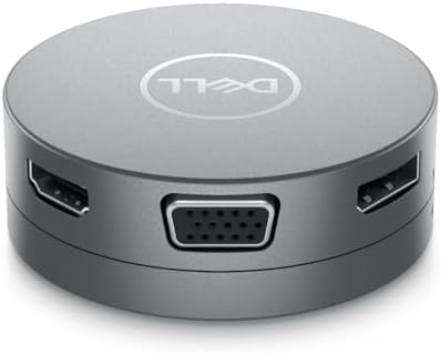 DA310, 7'si 1 arada USB-C adaptör (4K (3840 x 2160) @ 30Hz, VGA FHD (1920 x 1080) @ 60 Hz, HDMI 2.0 ila 4K@60Hz, Displayport,, USB-A 3.1, 3 yıl servis) antrasit