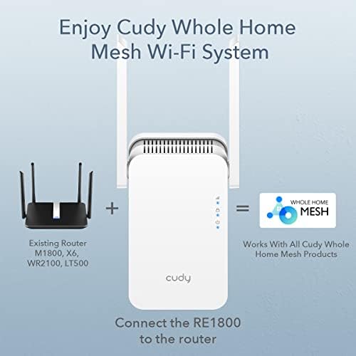 Alternative view of Cudy RE1800 AX1800 Gigabit Mesh Wi-Fi 6 Genişletici İnternet Güçlendirici, 2000 ft2'ye kadar alanı kapsar, 1,8 Gbps Çift bant Tekrarlayıcı, AP Modu