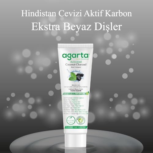 Agarta Doğal Hindistan Cevizi Özlü Aktif Karbonlu Diş Macunu 100 ml
