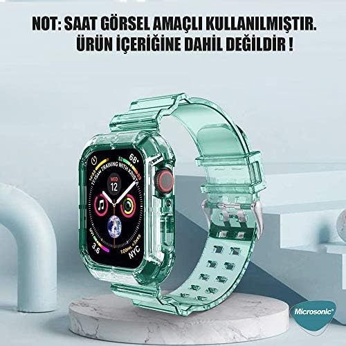 SE 44mm için Kordon Transparent Clear Band Yeşil