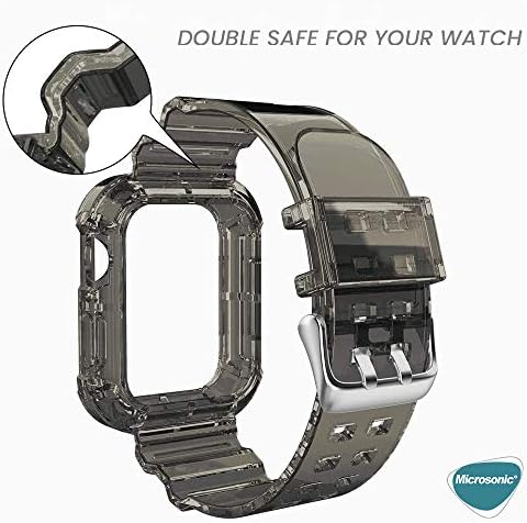 Series 3 38mm için Kordon Transparent Clear Band Siyah