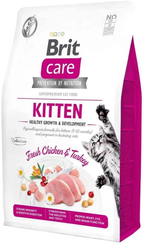 Alternative view of Brit Care Healthy Growth & Development, Yavru Kediler, Hamile veya Emziren Kediler İçin, Tahılsız, Hipoalerjenik, Taze Tavuk Etli ve Hindi Etli Kuru Mama, 7 kg